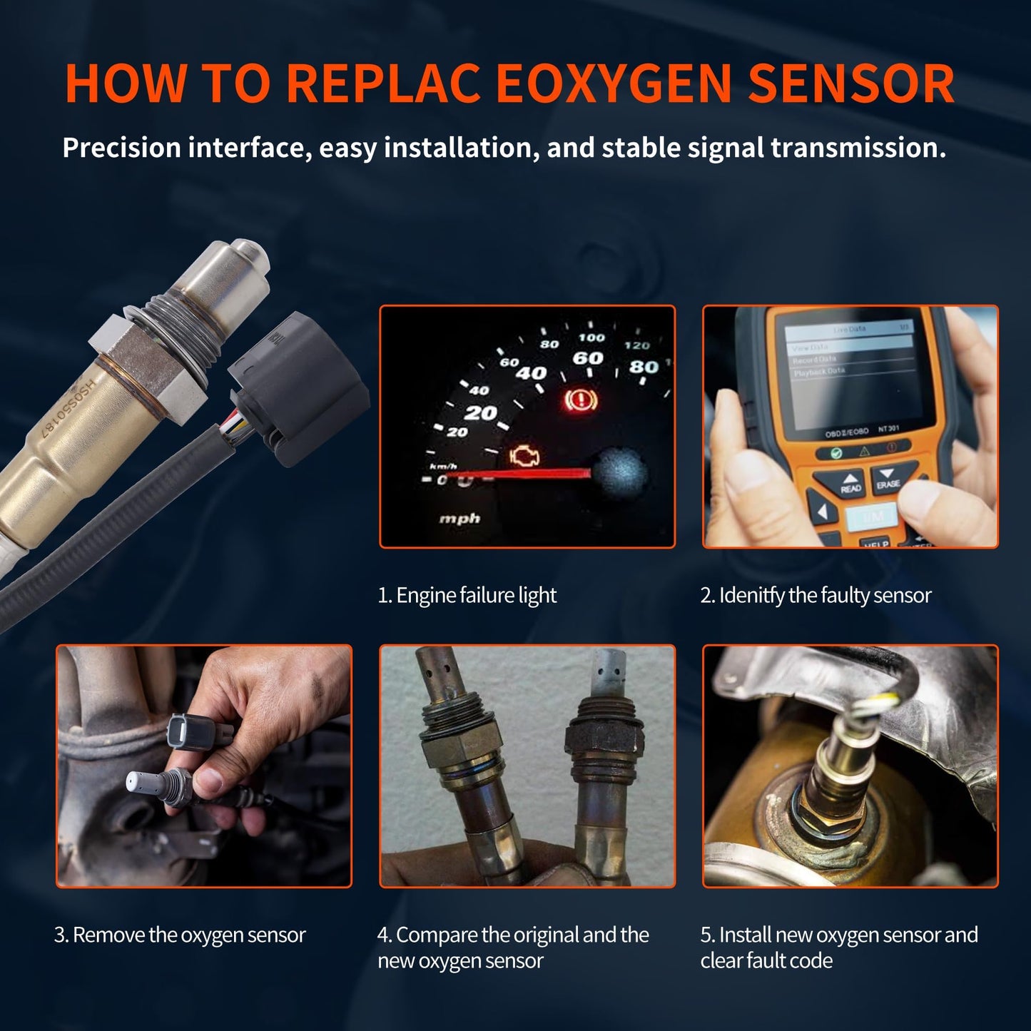 HiSport 250-25087 Oxygen Sensor Upstream Compatible with BMW 118I 2012-2015 550I 2011-2016 GT 2010-2017 650I 2012-2019 750I 750LI 760LI Alpina B6 B7 B7L M5 M6 X5 X6, Mini Cooper Countryman Paceman