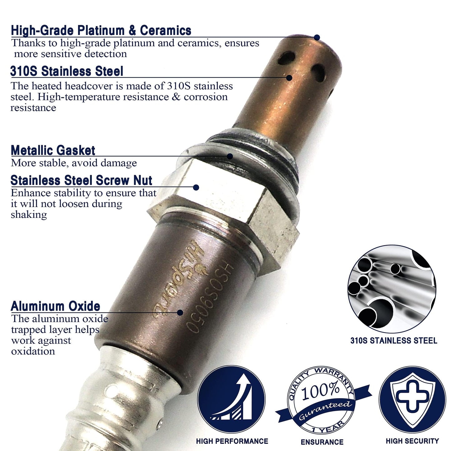 HiSport 2349050 4-Wire Fuel Ratio Oxygen O2 Sensor Compatible with Lexus ES350 2007, Toyota Avalon 2005-2007 Camry 2007 Tacoma 2005, 2006, 2007, 2008, 2009, 2010, 2011, 2012