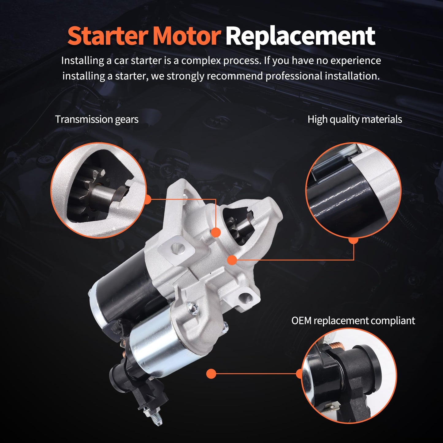 HiSport 12655055 Starter Motor 12V 1.7Kw 10-Tooth - Compatible with Cadillac Escalade Chevy Express 2500 3500 Silverado 1500 Suburban Tahoe GMC Savana 2500 Savana 3500 Sierra 1500 Yukon XL 2014-2022