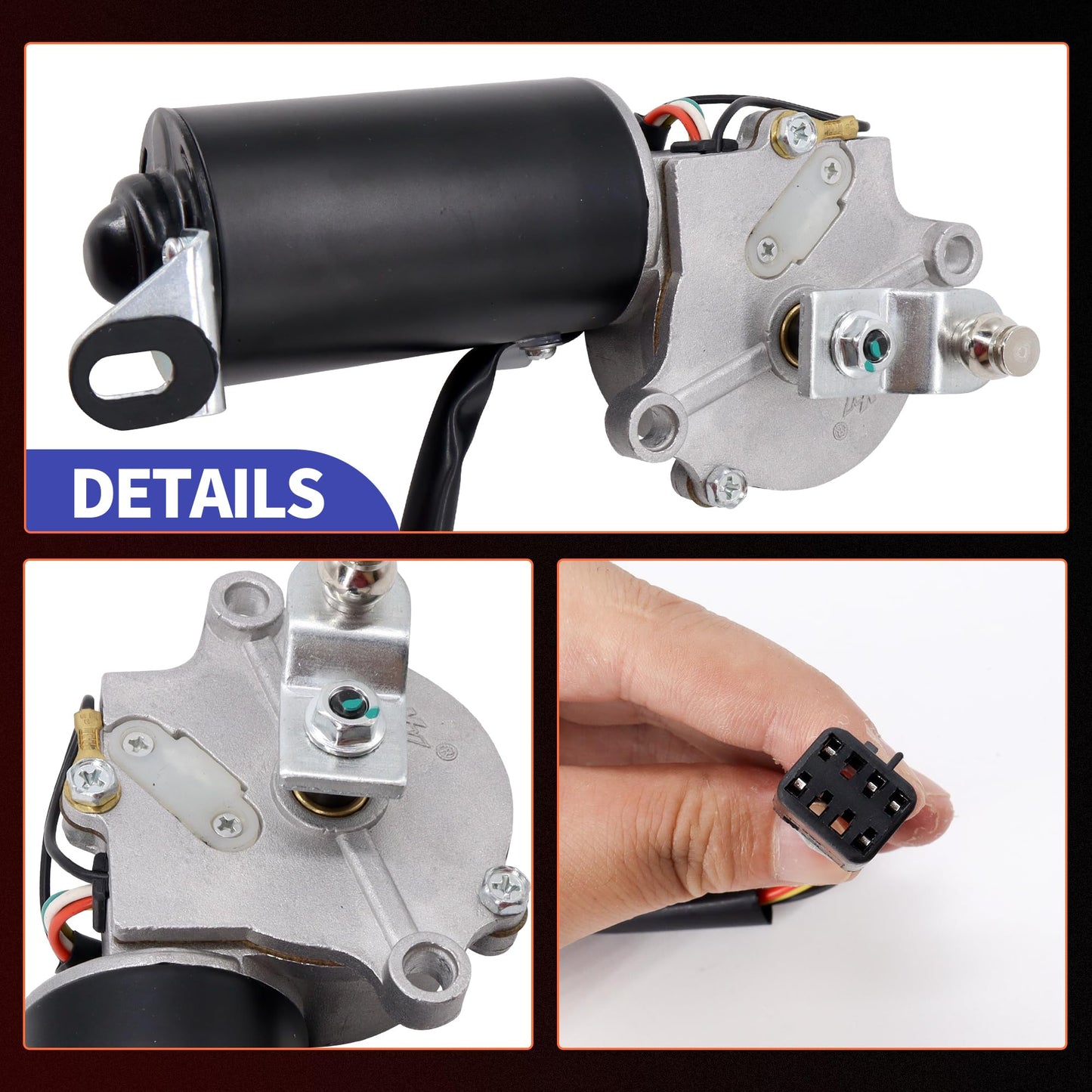 HiSport Front Windshield Wiper Motor - Compatible with Jeep Wrangler YJ 1987 1988 1989 1990 1991 1992 1993 1994 1995 - Replace 56030005 620-00727