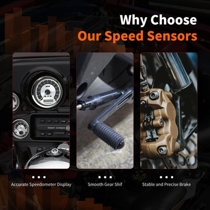 HiSport Vehicle Speed Sensor 74402-05B - Compatible with Harley Davidson Softail Touring Sportster Dyna Sportster - Replace 7440205B 74402-05A 74402-05