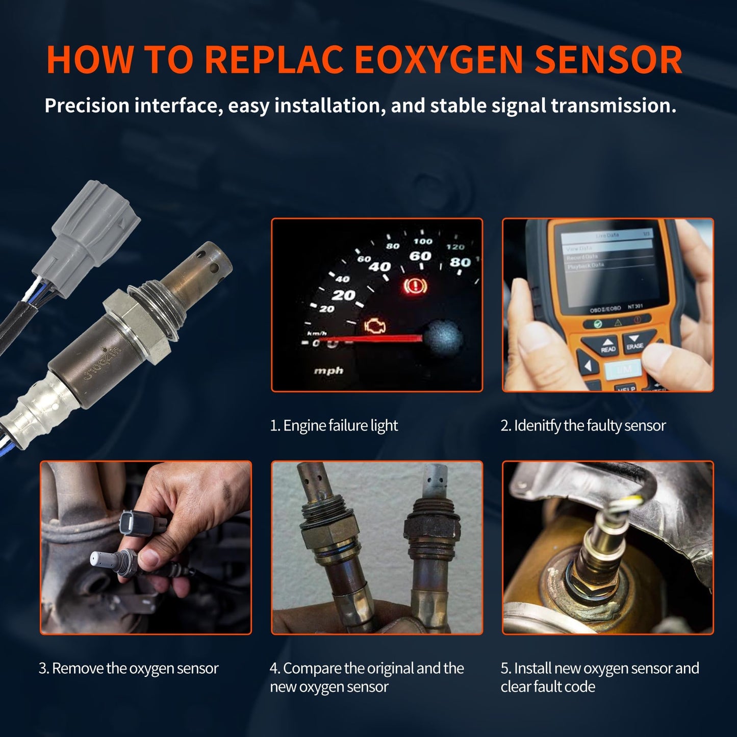 HiSport 234-54007 Upstream Oxygen Sensor Compatible with Lexus ES350 2007 RX350 2007, 2008, 2009, 2010, 2011 RX450H 2010, Scion TC 2005-2010 XB 2008-2015, Avalon Camry Highlander RAV4 Sienna Solara