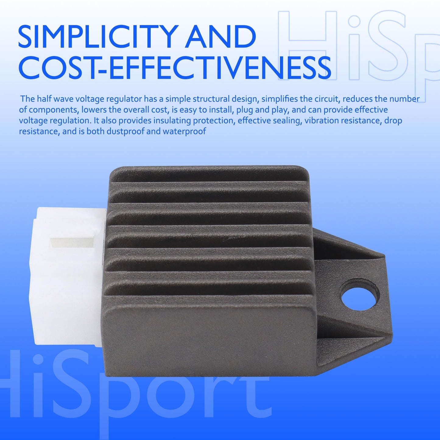 HiSport 4-Pin Voltage Regulator Rectifier - Compatible with Tao Tao 110cc ATA-110B ATA-110D ATA-110F 50cc ATM50 Pony50 VIP Thunder EVO Coolster 110cc 3050A 3050B