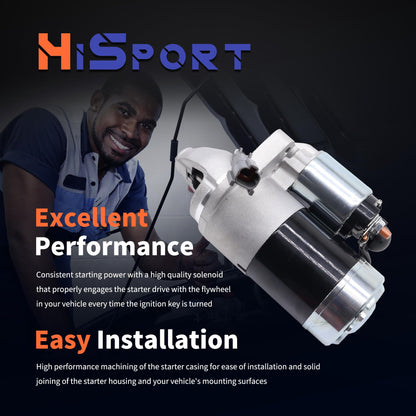 HiSport 23300-1CA0A Starter Motor - Compatible with Infiniti FX50 M56 Q70 Q70L QX56 QX70 QX80 Compatible with Nissan Armada NV2500 NV3500 Pathfinder Titan XD - Replace 19068N 19068 23300-1CA0C