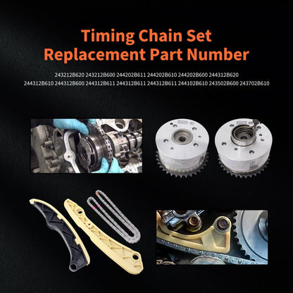 HiSport 243212B620 Timing Chain Kit with VVT Sprocket - Compatible with Hyundai Accent Elantra GT Kona Sonata Tucson Kia Forte Koup Forte5 Optima Rio Seltos Soul 2012-2021 1.6L