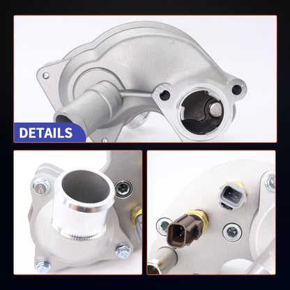 HiSport Aluminum Thermostat Housing Assembly SK121093 4L5E8A586AB Compatible with Ford Explorer 2000-01, Explorer Sport Trac 01-05, Ranger 01-11& Mazda B4000 01-08 & Mercury Mountaineer 00-01