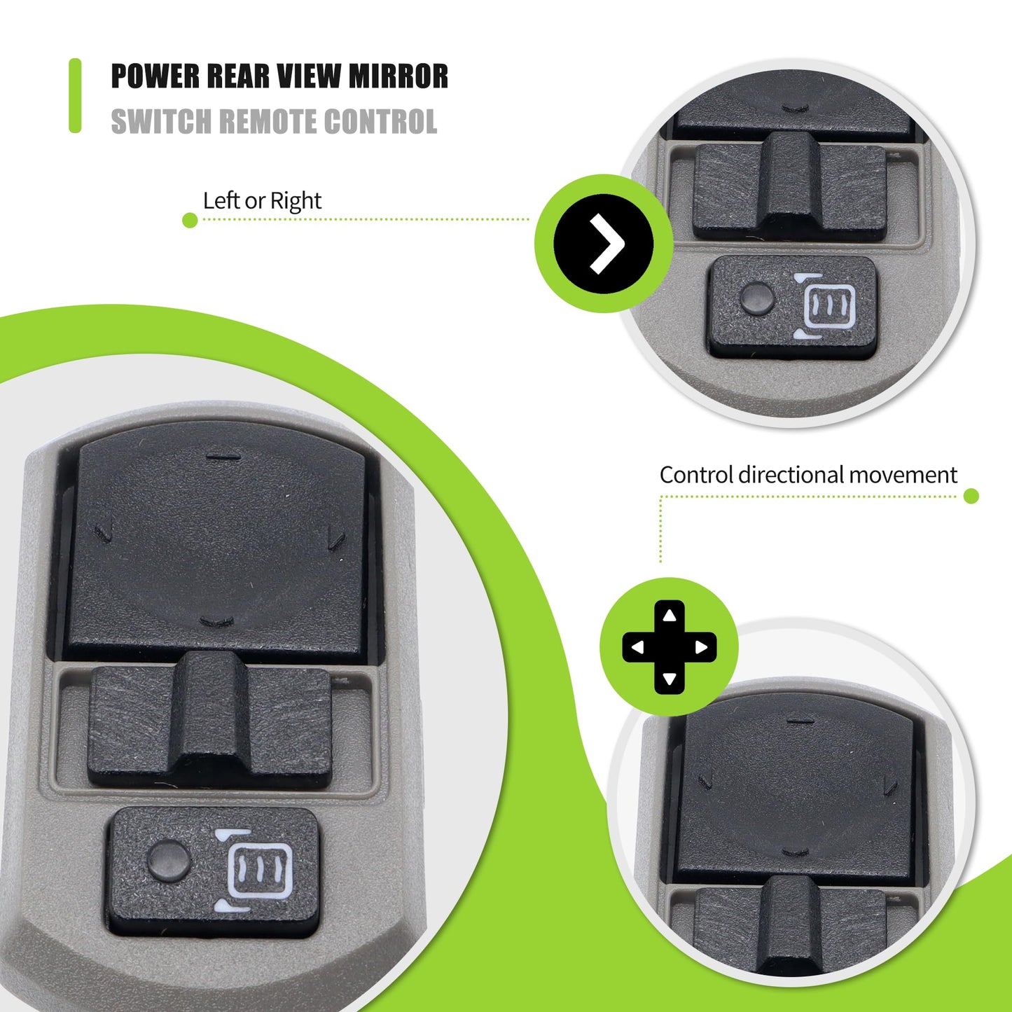 HiSport 901-5401 Heavy Duty Mirror Switch - Compatible with Kenworth T660 2006 2007 2008 2009 2010 - Replace ?P27-1181-001 P27-1098-001 P271098001