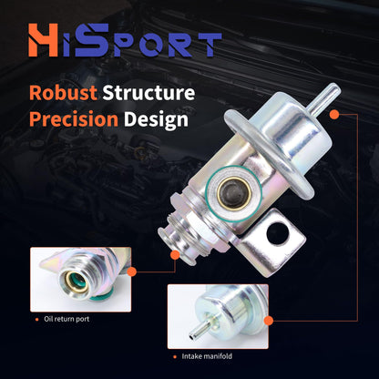 HiSport Fuel Pressure Regulator Compatible with Buick Chevrolet Oldsmobile Pontiac Replacement for 17113622 17120440 2173302 FP10300 FP10004 /PR143