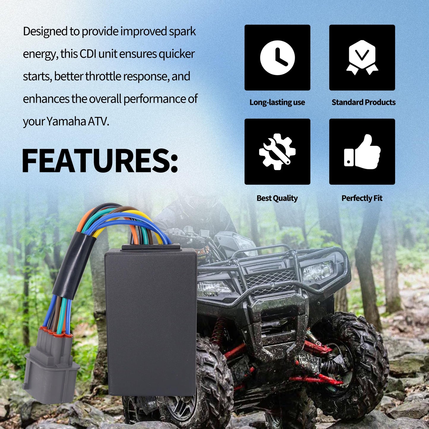 HiSport CDI Igniter Box Compatible with Honda FourTrax 300 TRX300 2x4 TRX300FW 4x4 1998 1999 2000 Replacement for 30410-HM5-A11 30410-HM5-A10 30400-HM5-506 30410-HM5-S01