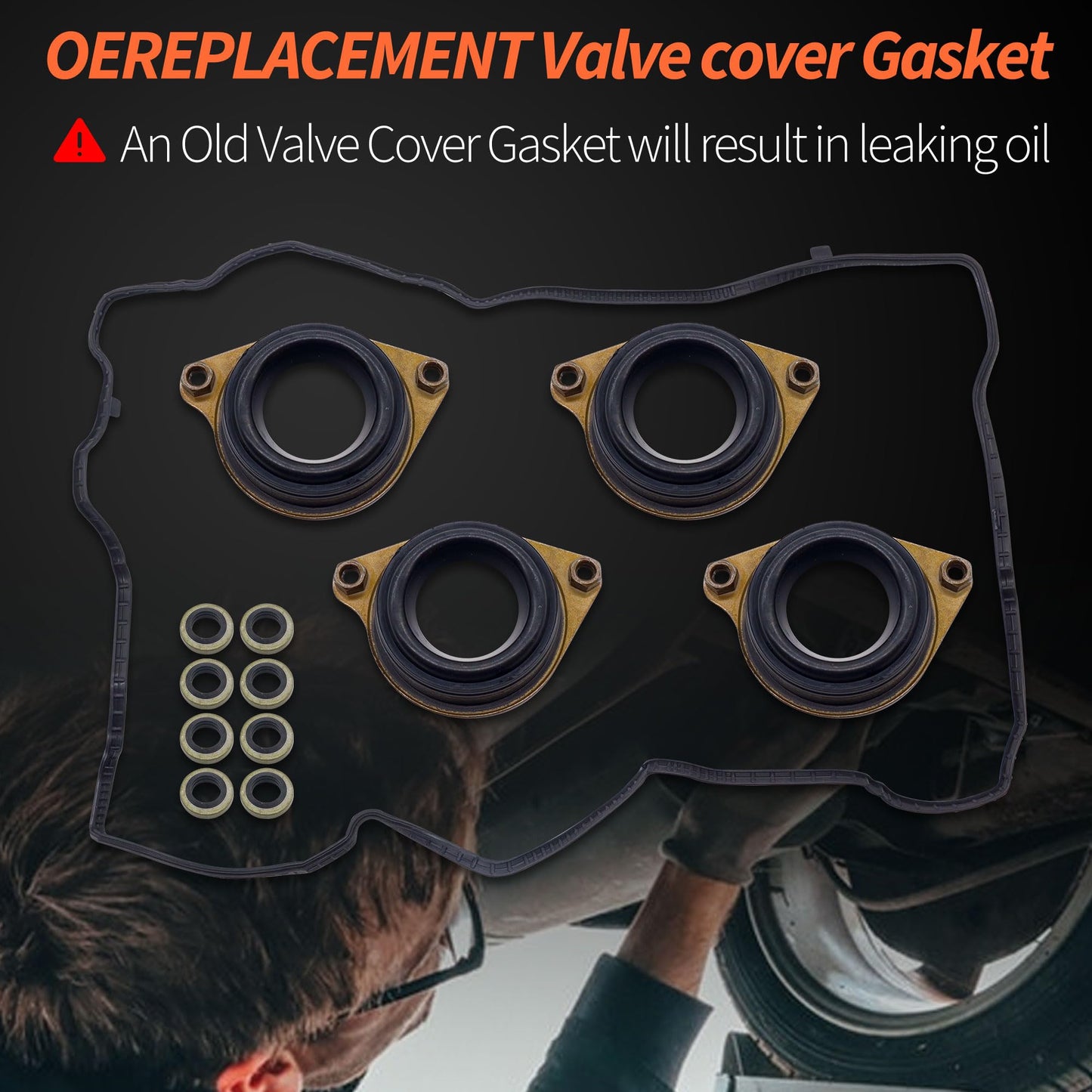 HiSport Engine Valve Cover Gasket Set - Compatible with Acura ILX 2015-2020 TLX 2015-2020 Compatible with Honda CR-V 2015-2019 Accord 2013-2017 2.4L - Replace 12030-5A2-A01