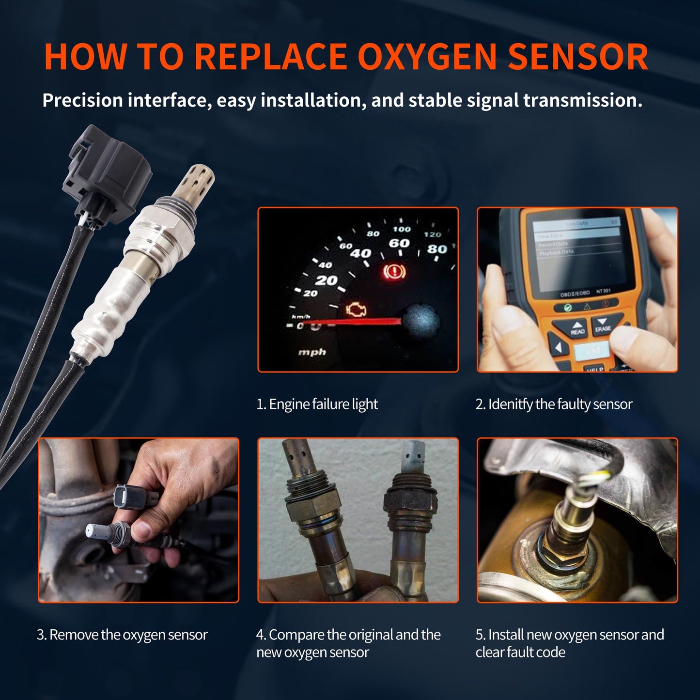 HiSport Oxygen O2 Sensor Upstream Downstream - Compatible with Chrysler Dodge Jeep Mercedes-Benz Mitsubishi Ram Volkswagen Replacement 234-4587 250-24253