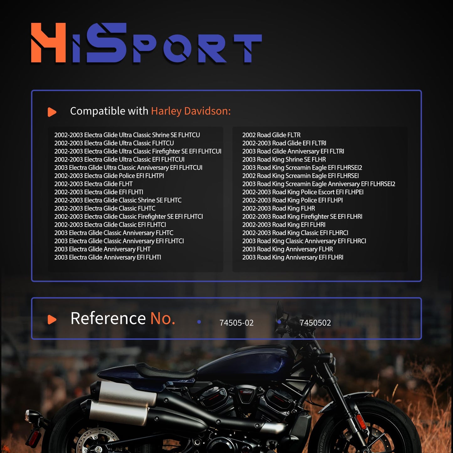 HiSport 7450502 Voltage Regulator Rectifier - Compatible with Harley Davidson Electra Glide Road Glide Road King 2002-2003 - Replace 74505-02