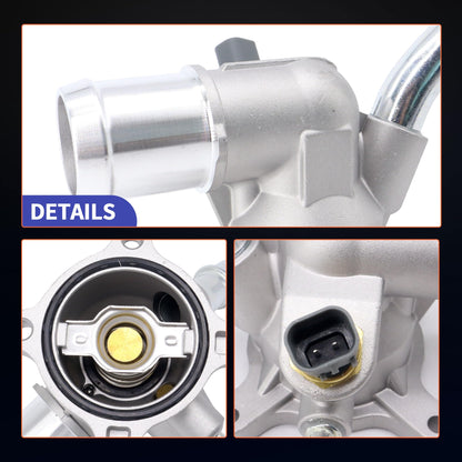 HiSport Engine Coolant Thermostat Housing Assembly - Compatible with Jeep Cherokee Chrysler Dodge Ram Replaces 5047772AB 5047263AB