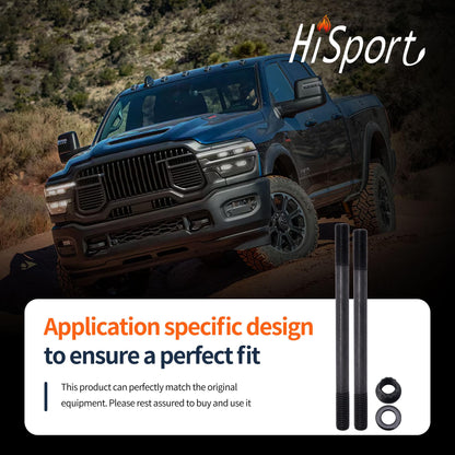 HiSport Cylinder Gasket Head Stud Bolt Kit 247-4202 - Compatible with Ram 2500 3500 Dodge Ram 2500 Ram 2500 Ram 3500 Ram 3500 1998-2022 5.9L 6.7L 24V Diesel 12-Point