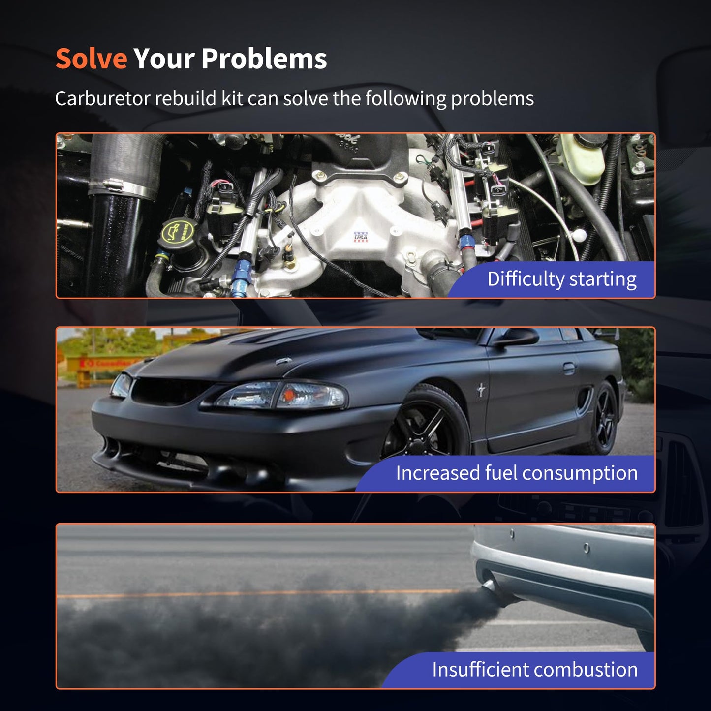 HiSport Carburetor Rebuild Kit with Bowl Cover Gasket Compatible with Edelbrock 1406 1405 1407 1408 1409 1410 1411