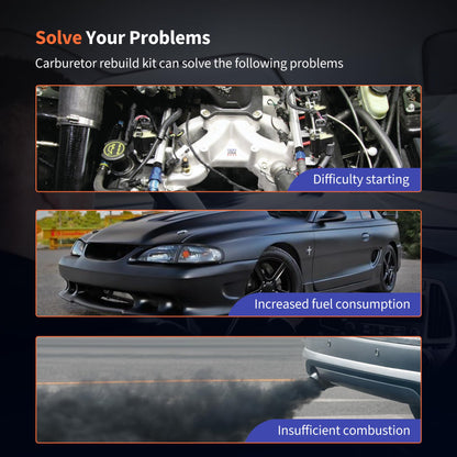 HiSport Carburetor Rebuild Kit with Bowl Cover Gasket Compatible with Edelbrock 1406 1405 1407 1408 1409 1410 1411