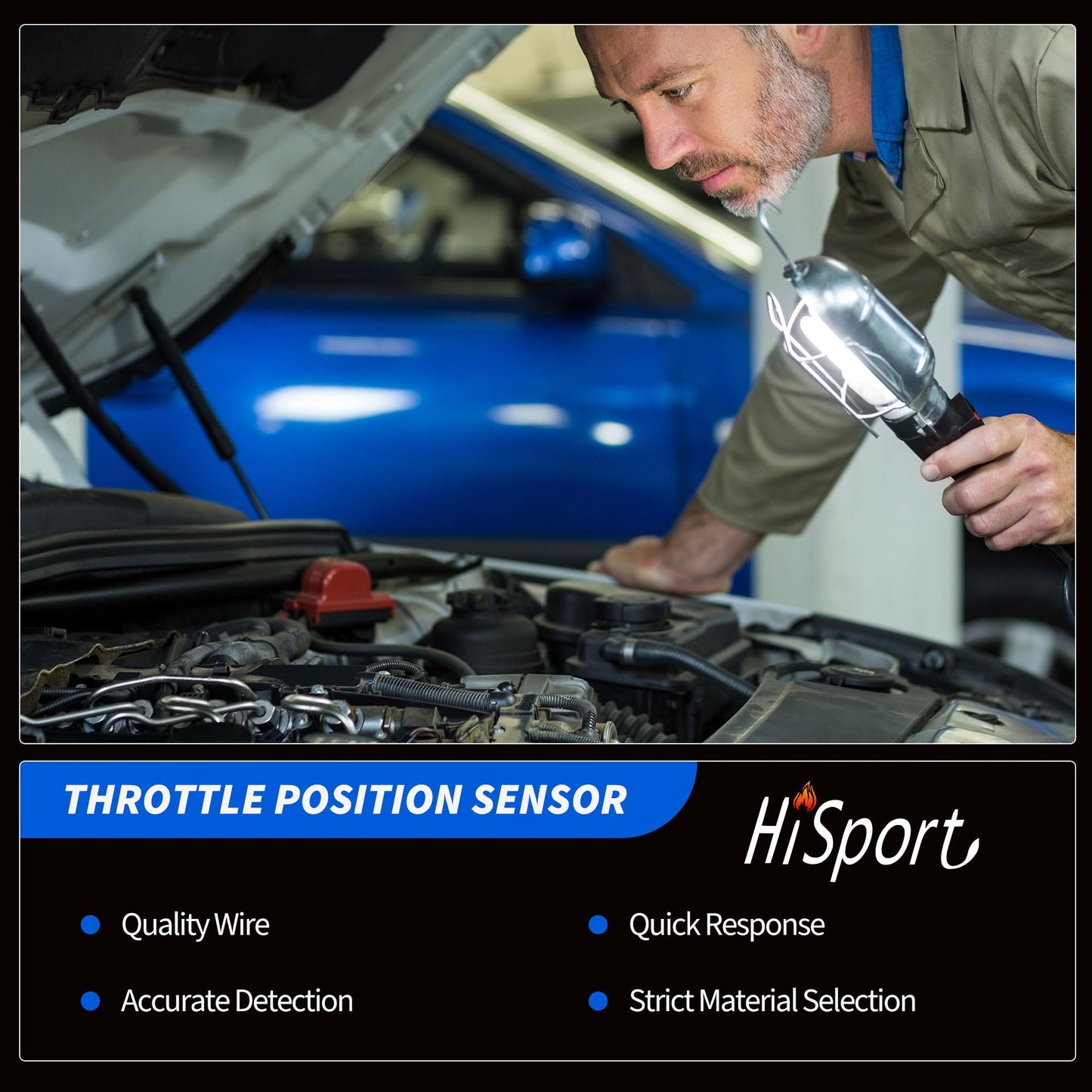 HiSport 1204715 Throttle Position Sensor Compatible with Polaris Ranger 700 800, RZR 800, Sportsman 700 800 850, Scrambler/Sportsman XP 850 Replacement for 2410342