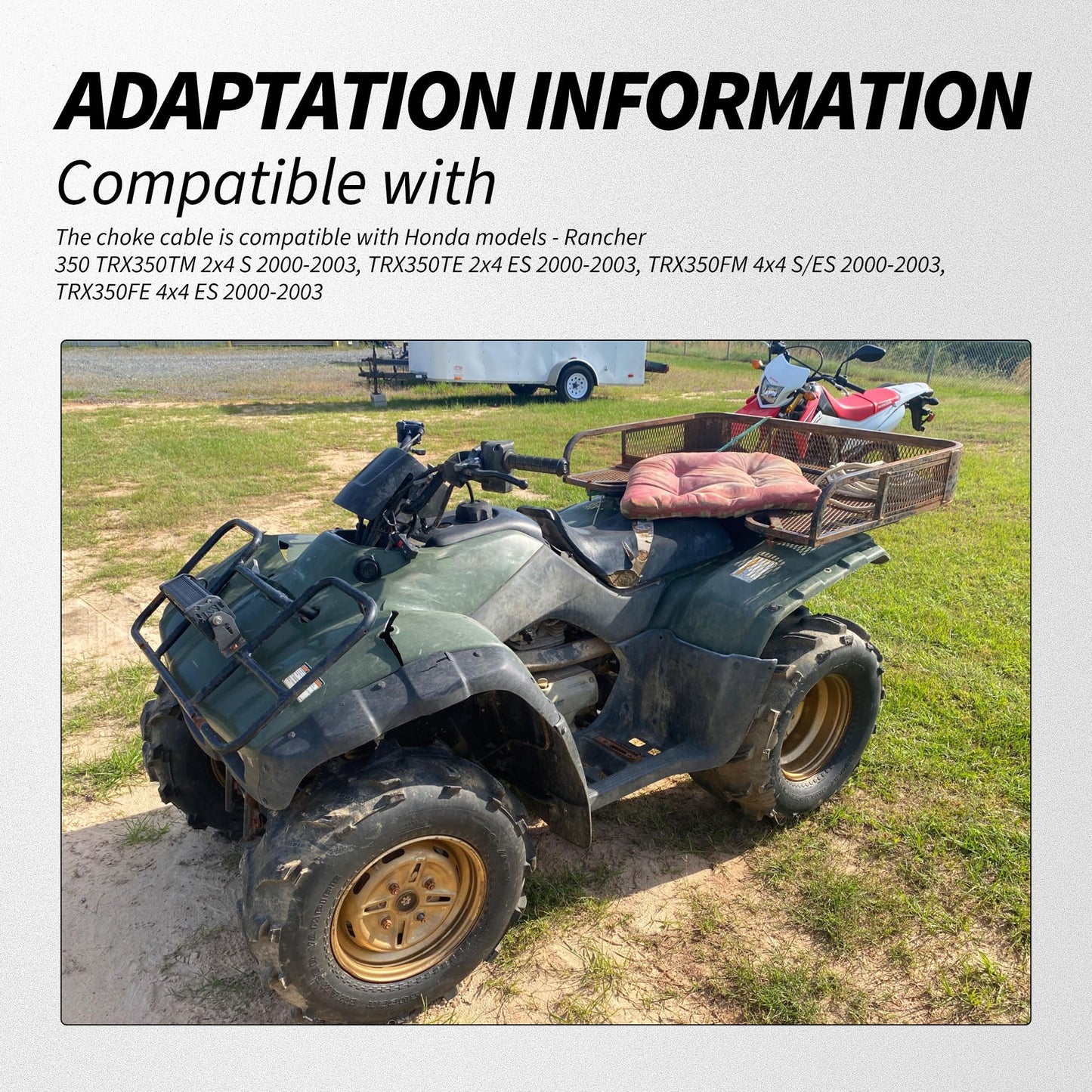 HiSport Choke Cable with Starter Valve Plunger Kit - Compatible with Honda Rancher 350 2000-2003 Replaces 17950-HN5-671