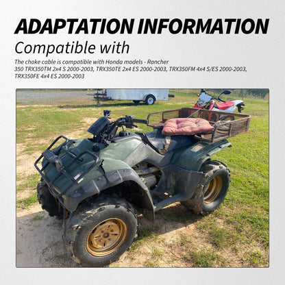 HiSport Choke Cable with Starter Valve Plunger Kit - Compatible with Honda Rancher 350 2000-2003 Replaces 17950-HN5-671