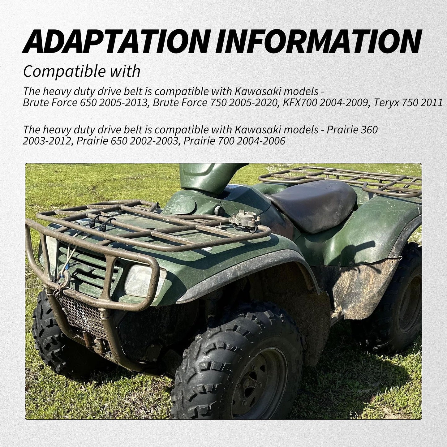 HiSport 59011-0003 Heavy Duty Drive Belt - Compatible with Kawasaki Brute Force 650 2005-2013 KFX700 2004-2009 Teryx 750 2011 Prairie 360 2003-2012 Replaces 590110003 59011-0019 590110019