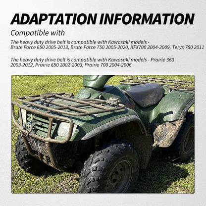 HiSport 59011-0003 Heavy Duty Drive Belt - Compatible with Kawasaki Brute Force 650 2005-2013 KFX700 2004-2009 Teryx 750 2011 Prairie 360 2003-2012 Replaces 590110003 59011-0019 590110019