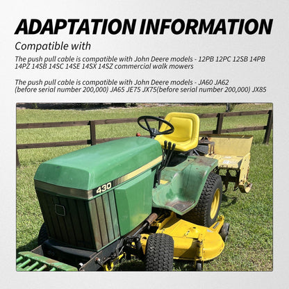 HiSport Push Pull Cable Clutch Cable - Compatible with John Deere 12PB 12PC 12SB 14PB 14PZ 14SB 14SC 14SE 14SX 14SZ Replaces GX21634 GX22026