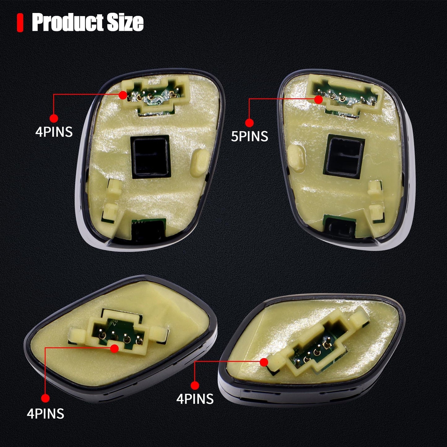 HiSport Steering Wheel Control Switch Button - Compatible with Chevy GMC Cadillac Silverado Tahoe Suburban Sierra Avalanche Yukon Envoy Escalade Replace 21997738, 21997739, 1999442, 1999443