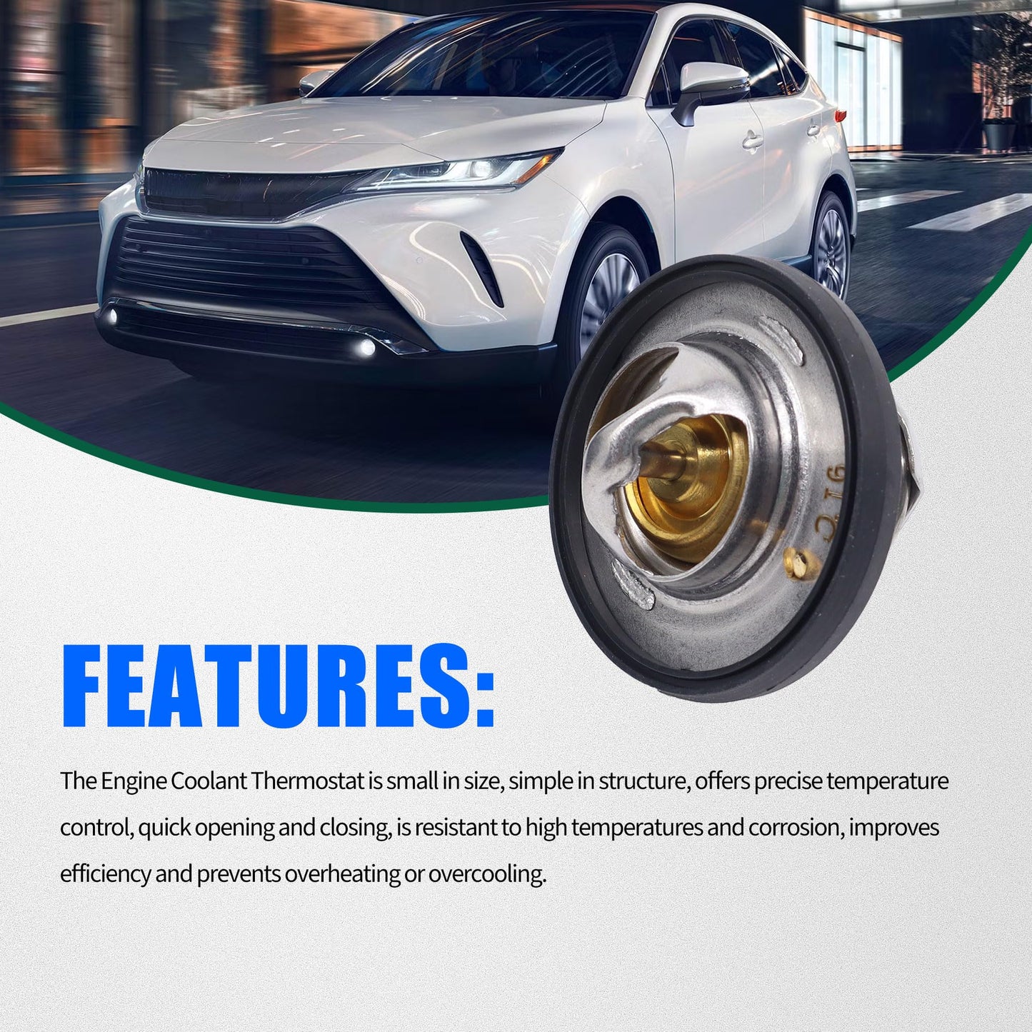 HiSport Engine Coolant Thermostat Housing Assembly - Compatible With Jeep Wrangler JK V6 3.8L 2007 2008 2009 2010 2011 Replace 4666149AA