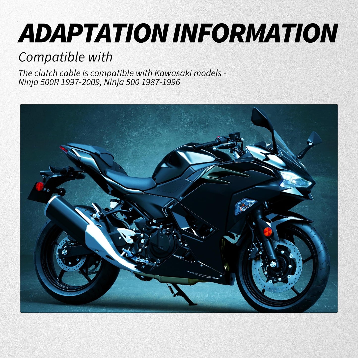 HiSport Push Pull Cable Clutch Cable - Compatible with Kawasaki Ninja 500 1987-1996 Ninja 500R 1997-2009 Replaces 54011-1340