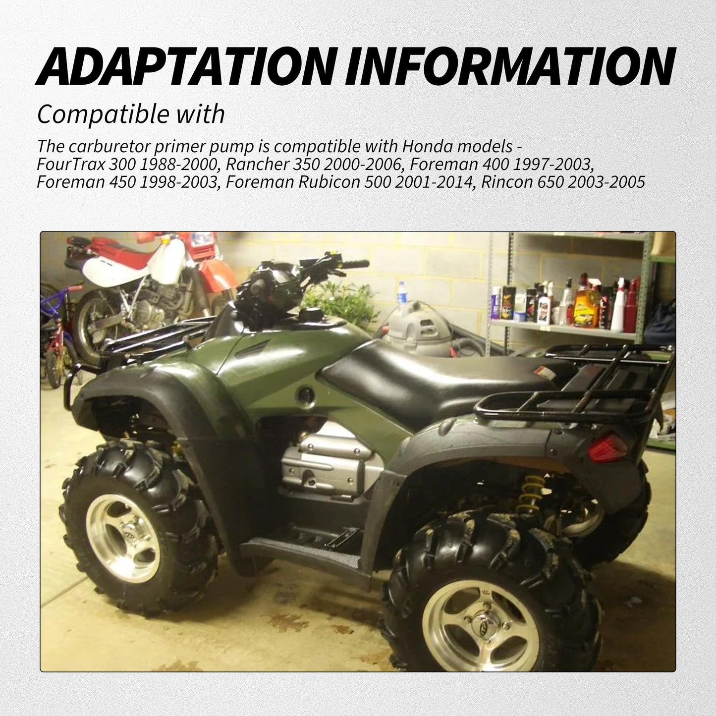 HiSport Carburetor Primer Pump - Compatible with Honda ATV TRX300 TRX400 TRX500 TRX650 Replaces 16048-HM7-700