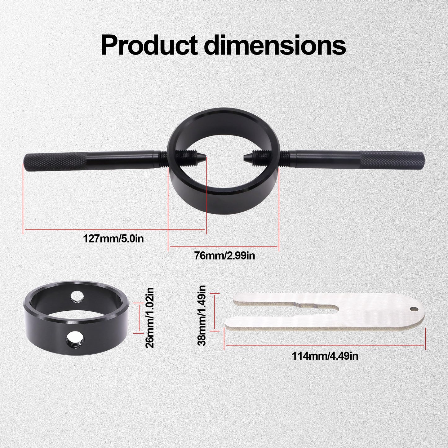 HiSport Motorcycle Fork Spring Compressor Tool Kit Compatible with Most Upside Down Streetbike & Motorcycle Forks