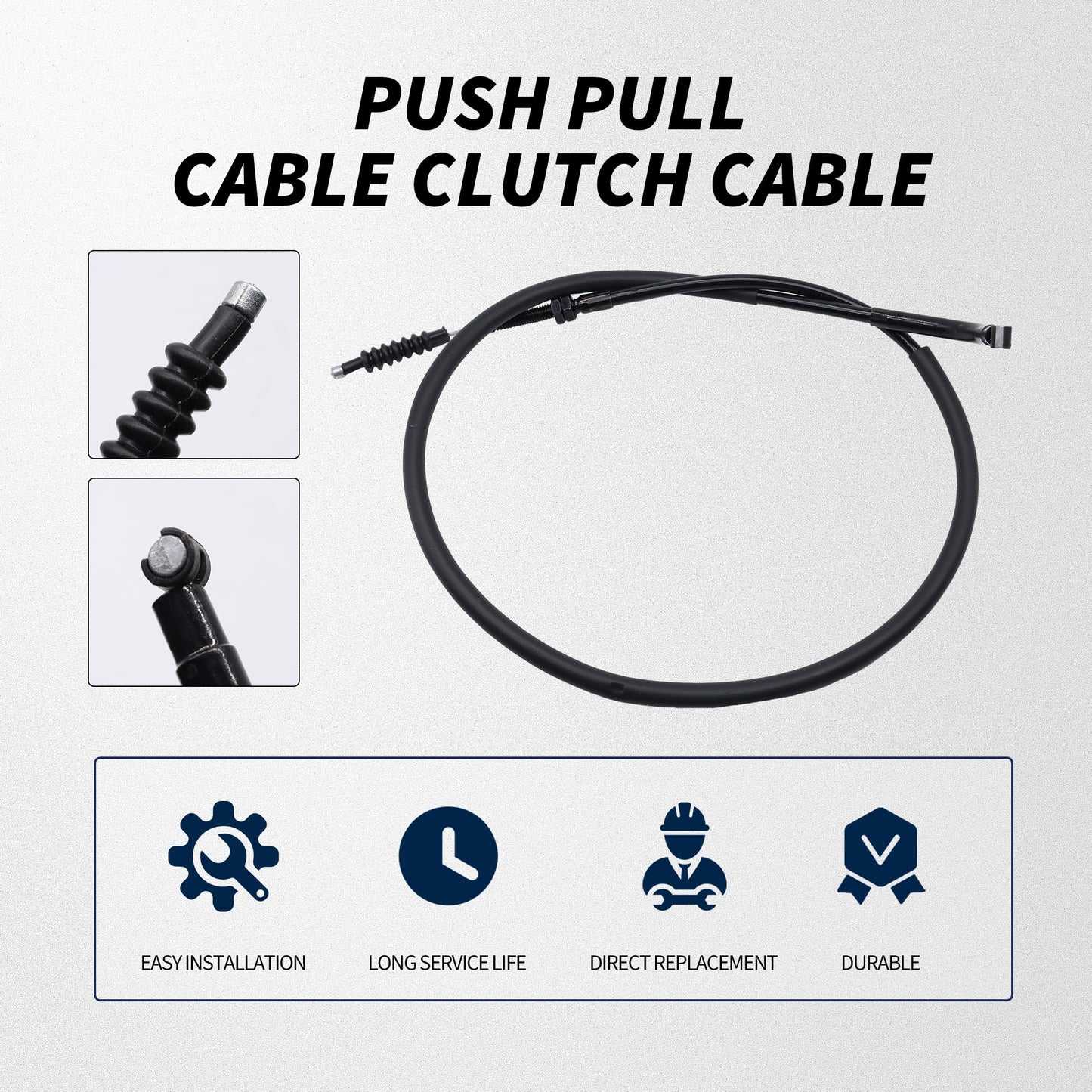 HiSport Push Pull Cable Clutch Cable - Compatible with Kawasaki Ninja 500 1987-1996 Ninja 500R 1997-2009 Replaces 54011-1340