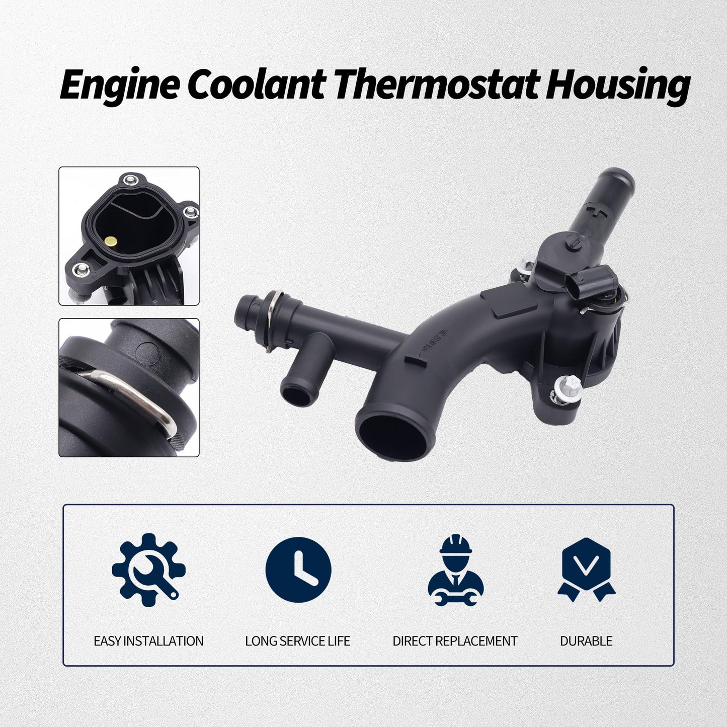 HiSport Engine Coolant Housing Water Outlet w/Sensor - Compatible with Buick Encore Chevy Cruze Sonic Trax Replace 25193922
