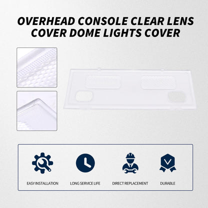HiSport Overhead Console Clear Lens Cover Dome Lights Cover - Compatible with Chevrolet Cheyenne 2007-2013 GMC Sierra 1500/2500/3500 2007-2013 Hummer H2 2008-2009 Replaces 15911049