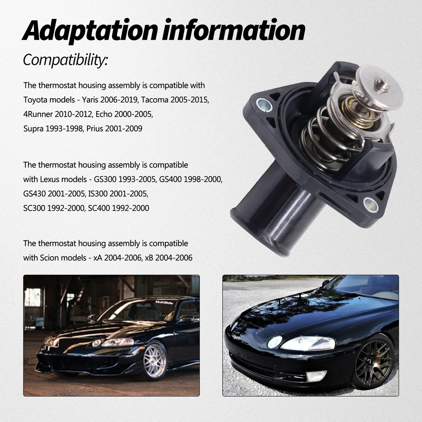 HiSport Thermostat Housing Assembly - Compatible with Lexus GS F GS460 GX460 IS F IS500 Toyota Land Cruiser Sequoia Tundra Replaces THT005 16031-38010