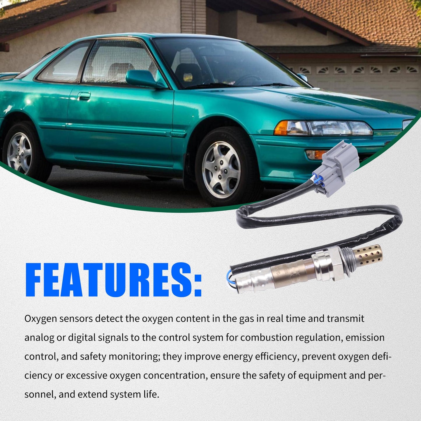 HiSport O2 Oxygen Sensor Upstream Downstream - Compatible with Acura CL EL Instegra NSX Honda Accord Civic Del Sol Odyssey Replacement 2344099 36531P06A11