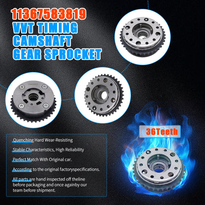HiSport Engine Variable Valve Timing (VVT) Camshaft Sprocket Gears Intake and Exhaust - Compatible with X3 X4 Z4 520 528 328 428i N20 N26 - Replace 11367583818 11367583819