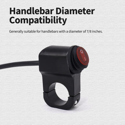 HiSport 1PC Motorcycle Handlebar Switch Plug and Play 12V ATV Handlebar Light Switch Push Button Waterproof ON Off Switches Compatible with ATV UTV Driving Lights- Fits 7/8" Handlebars (22mm)