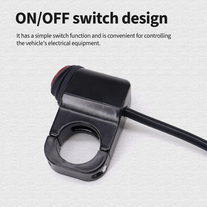 HiSport 1PC Motorcycle Handlebar Switch Plug and Play 12V ATV Handlebar Light Switch Push Button Waterproof ON Off Switches Compatible with ATV UTV Driving Lights- Fits 7/8" Handlebars (22mm)