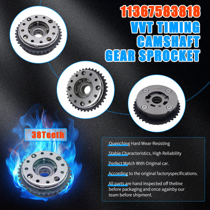HiSport Engine Variable Valve Timing (VVT) Camshaft Sprocket Gears Intake and Exhaust - Compatible with X3 X4 Z4 520 528 328 428i N20 N26 - Replace 11367583818 11367583819
