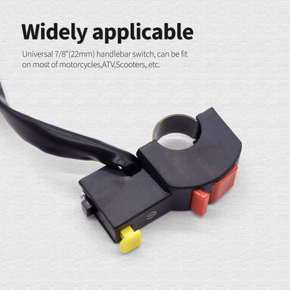 HiSport 12V Universal Handlebar Switch ON/Off 7/8" 22mm Start/Kill Starter/Stop Motorcycle Light Switch Compatible with Scooter Pit Dirt Bike K-F005, Mini Bike