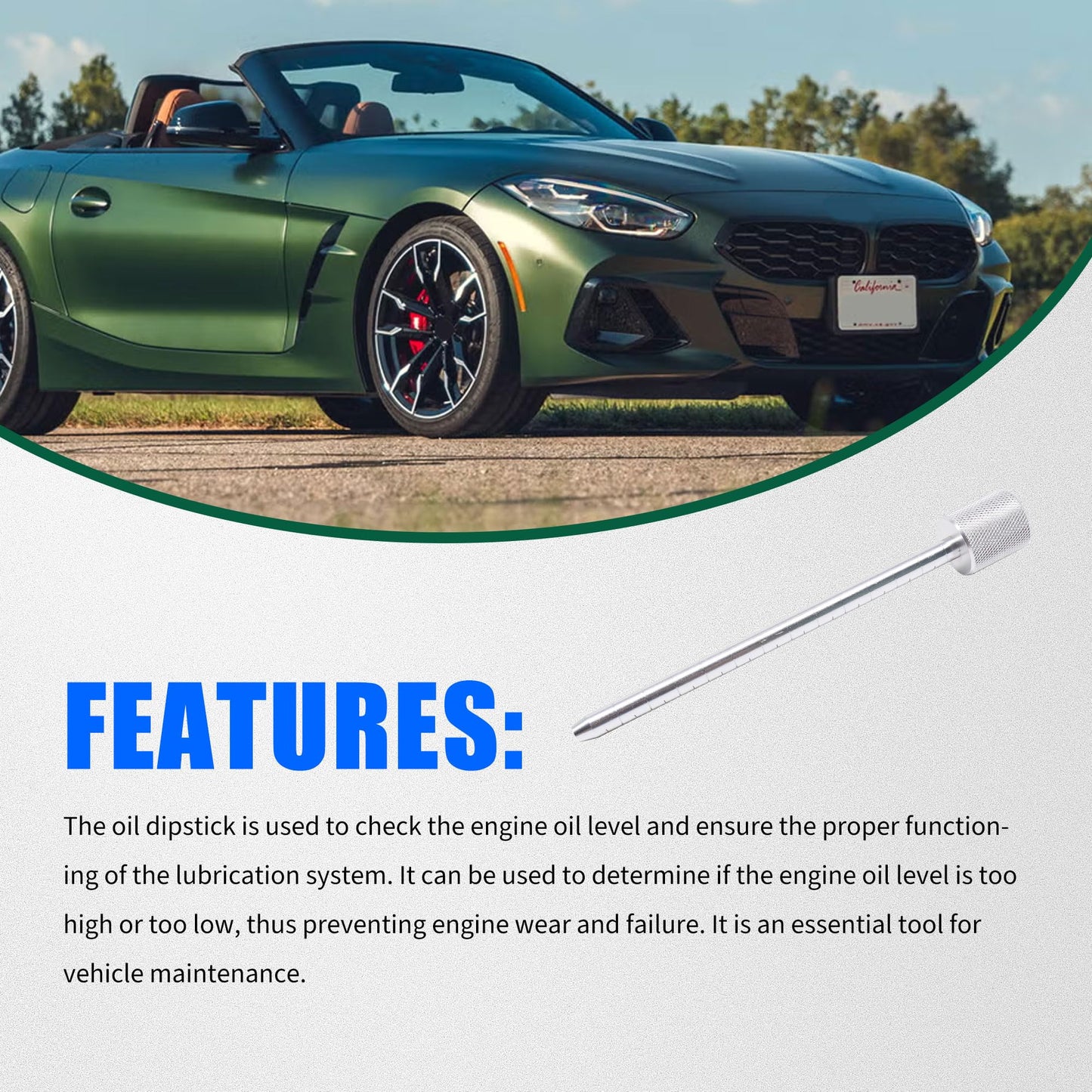 HiSport Transmission Dipstick - Compatible with Chrysler Dodge Dart Fiat 500 Jeep Cherokee Compass Patriot Replaces 10323A 10323B