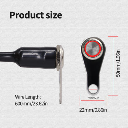 HiSport Universal Stainless Steel LED Motorcycle Switch ON-Off Handlebar Adjustable Mount Waterproof Switches Button DC 12V Fog Light (Red)