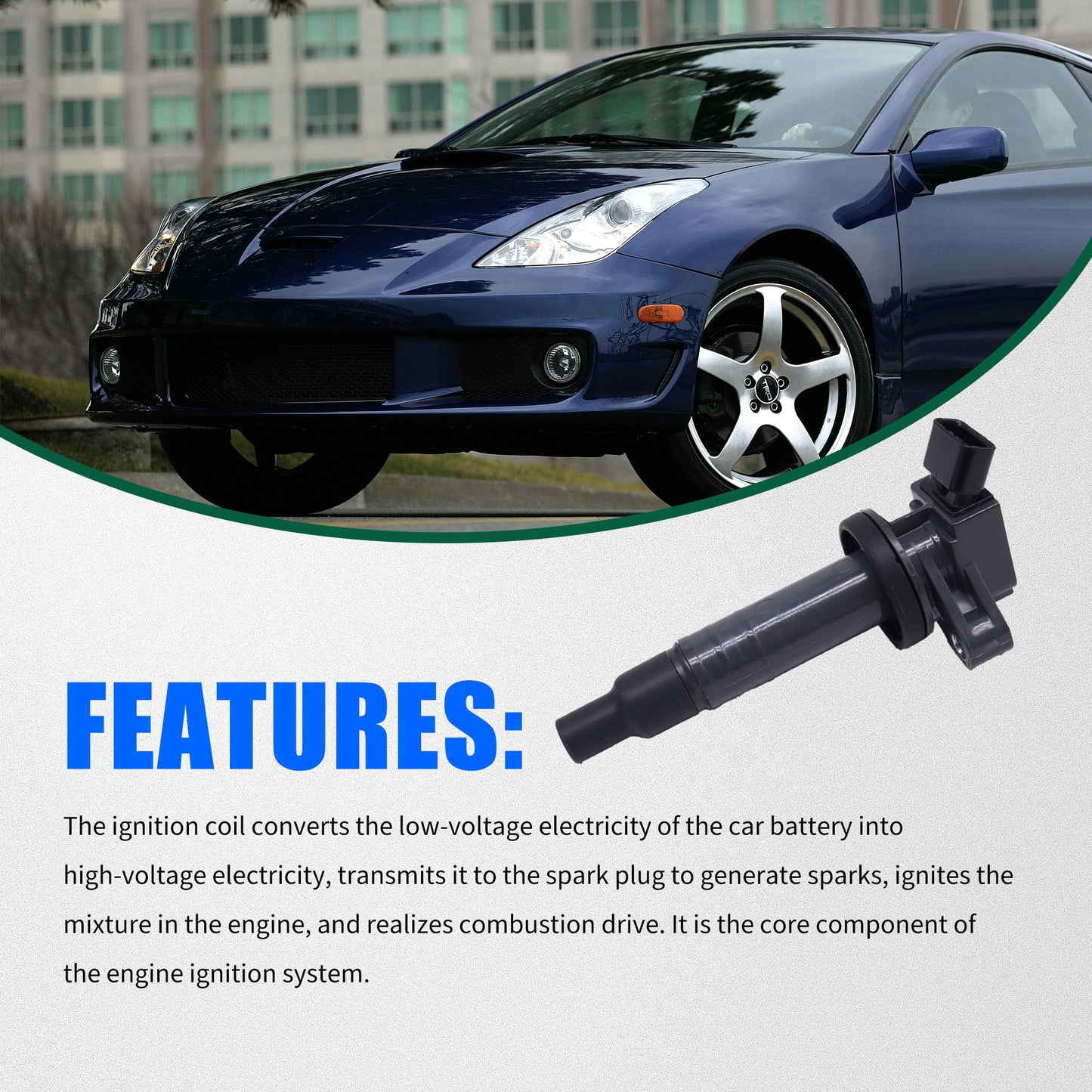 HiSport 4pcs Ignition Coil Pack - Compatible with Toyota Corolla Celica Chevy Prizm Pontiac Vibe 1.8L Replaces UF247