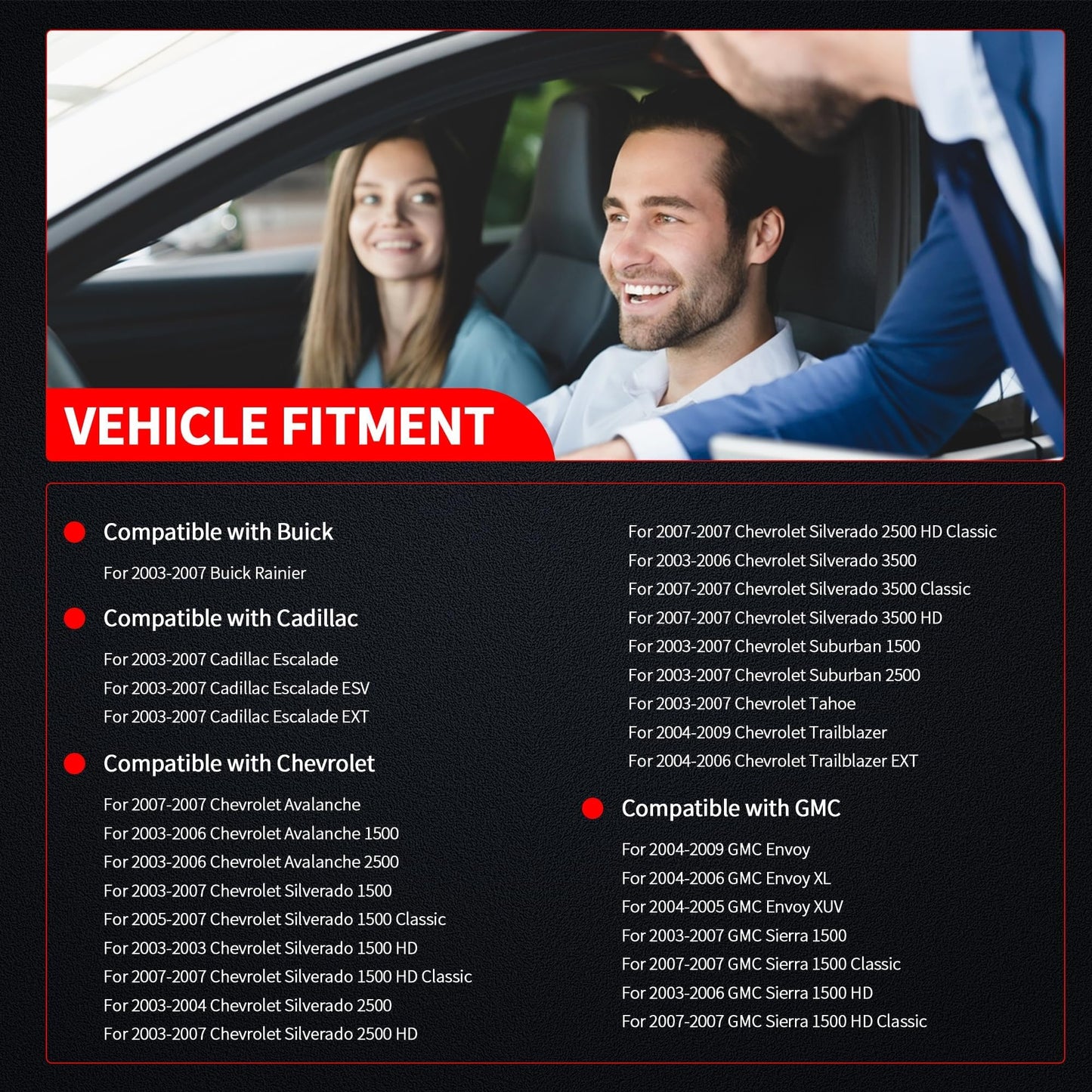 HiSport Steering Wheel Control Switch Button - Compatible with Chevy GMC Cadillac Silverado Tahoe Suburban Sierra Avalanche Yukon Envoy Escalade Replace 21997738, 21997739, 1999442, 1999443