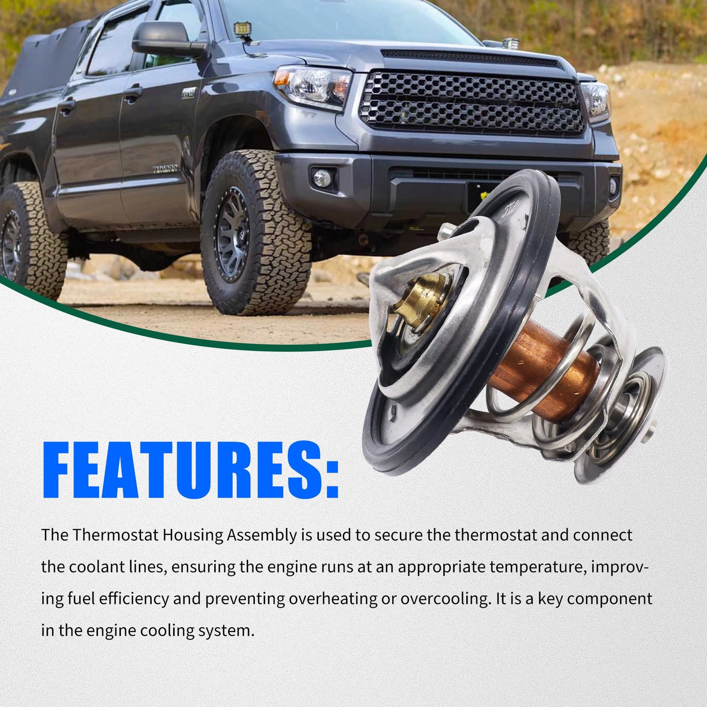 HiSport Thermostat Housing Assembly - Compatible with Toyota Yaris Tacoma 4Runner Lexus GS300 GS400 GS430 Scion xA xB Replaces ?90916-03093