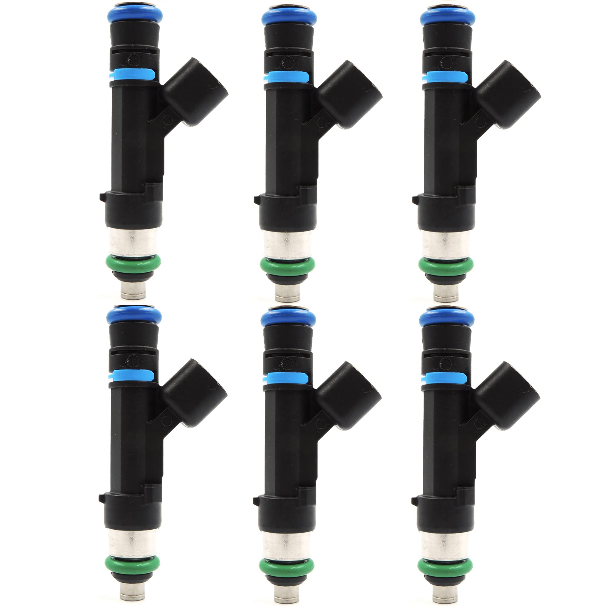 HiSport Fuel Injector 0280158020 6 PCS Repalcement For 2004-2012 Dodge Jeep 3.7L V6 - HiSport