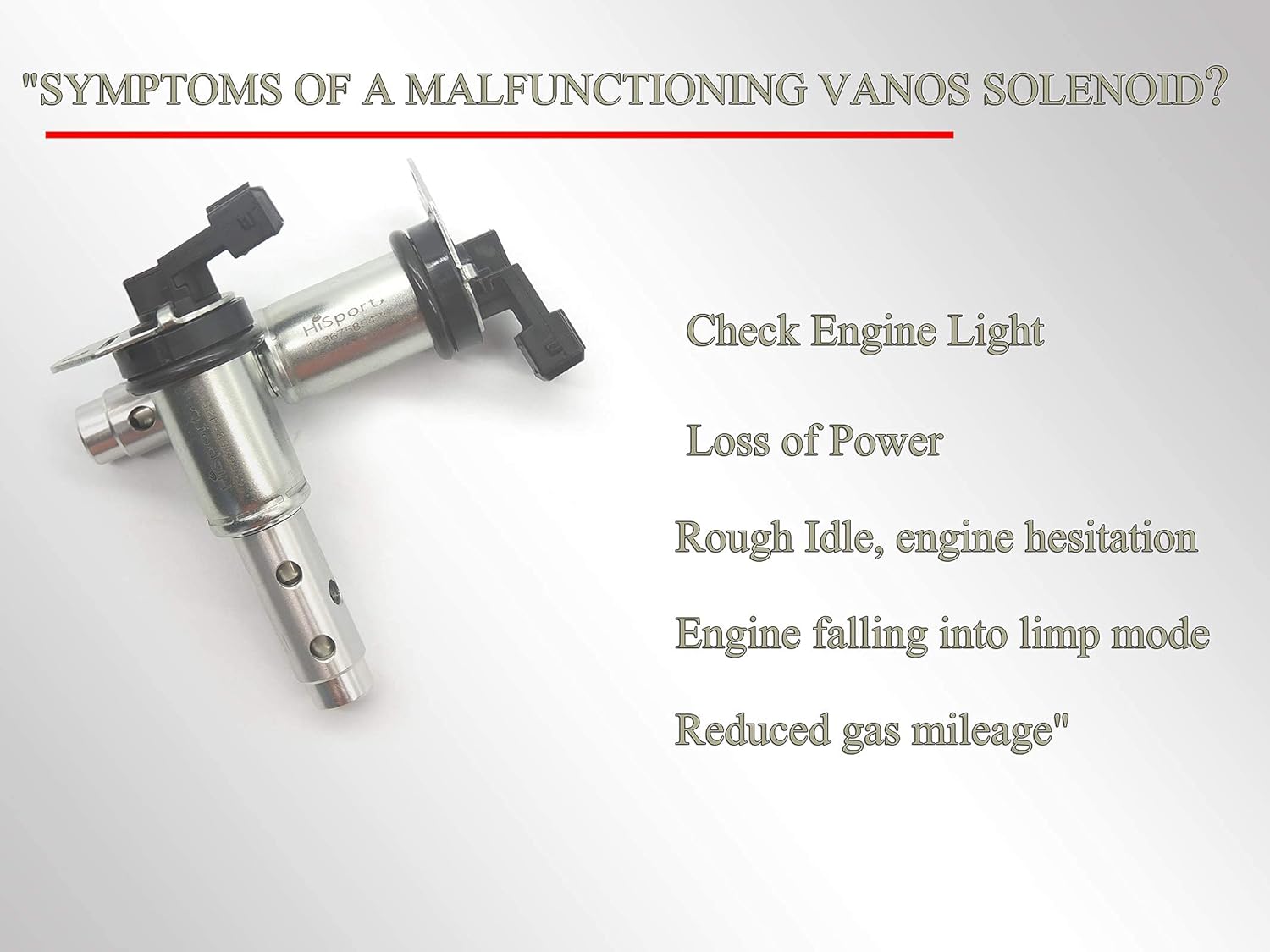 HiSport Engine Variable Valve Timing VANOS Solenoid 11367585425- Oil Control Valve Replacement For BMW 1 Series M 135i 328i 335i 525i X3 X5 128i 328i N51 N52 N54 3.0L V6
