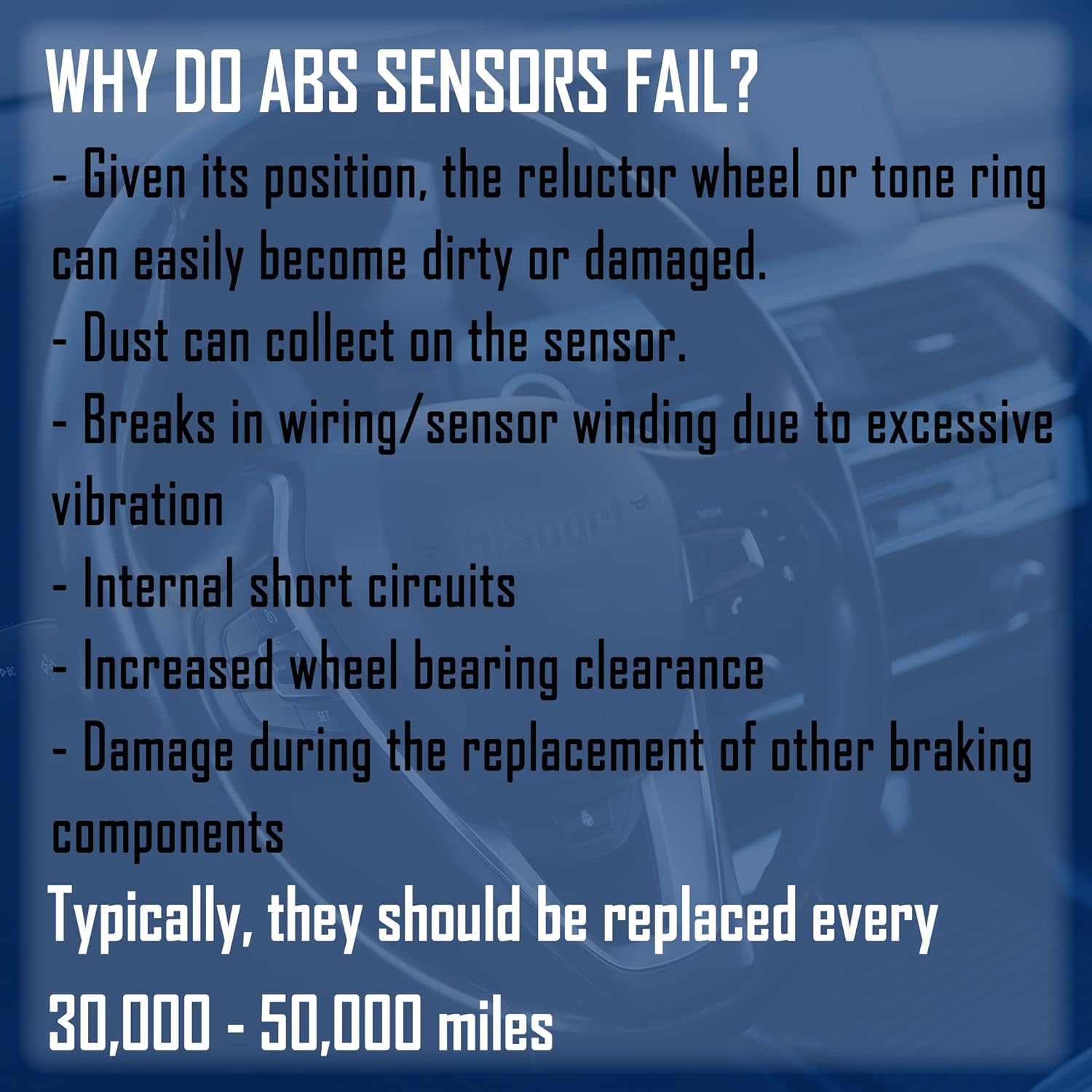 HiSport ABS Wheel Speed Sensor - Anti-Lock Braking System Rear Left Location, Compatible with Chevy Impala/Malibu/Malibu Limited Replaces ALS2637