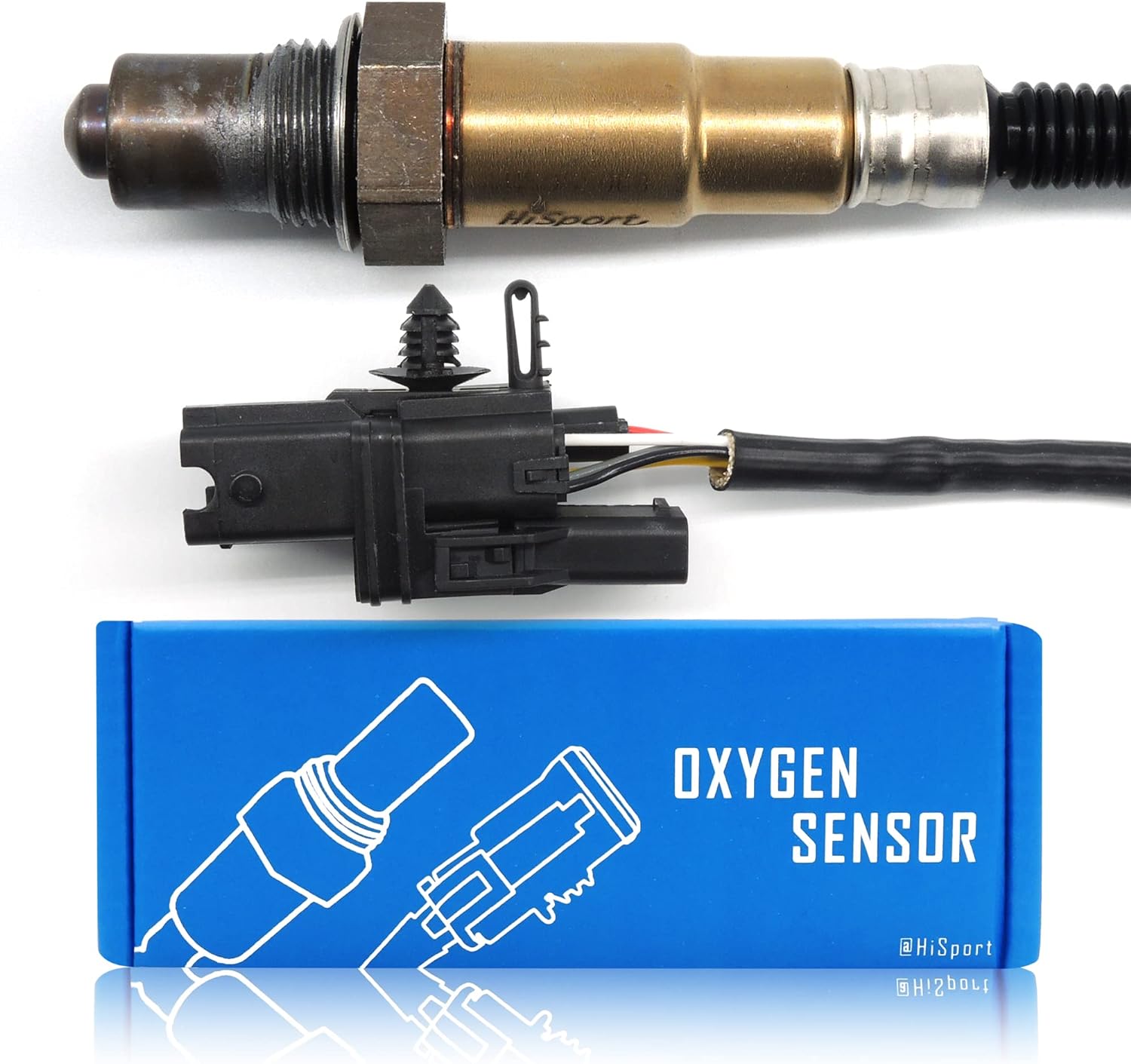 HiSport Upstream Oxygen Sensor 250-25005 - Heated 5-Wire Wideband Air Fuel Ratio O2 Sensors, Front Location, Replaces 46811311 1367823 1484862 1495746 226937S000 226937Y020 22693CD700 9470983